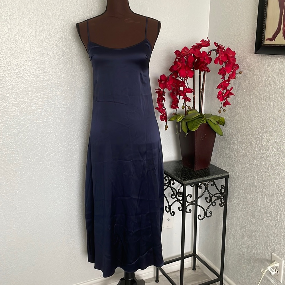 NWT Vannina Vesperini Blue Silk Long Slip Gown S